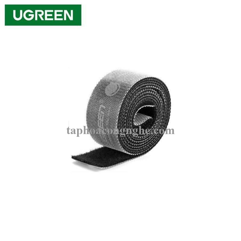 Ugreen 60483 0.5M cỡ 15mm băng dán Velcro màu đen ngang 1.5cm LP124 30060483